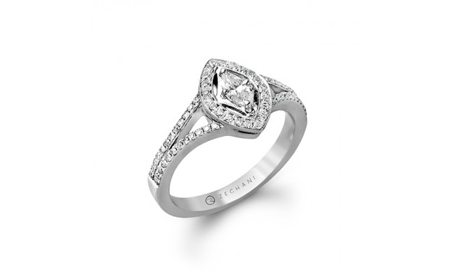 Zeghani 14k White Gold Diamond Engagement Ring