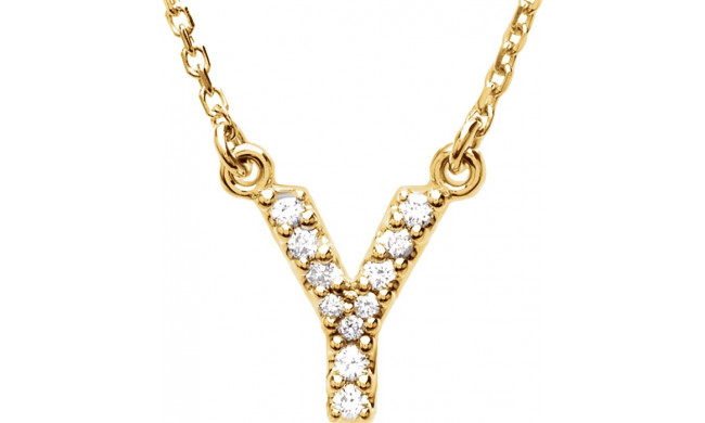 14K Yellow Initial Y .08 CTW Diamond 16 Necklace - 67311150P