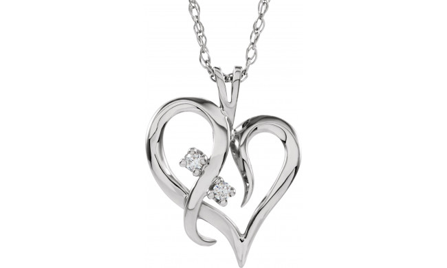 14K White .03 CTW Diamond Heart 18 Necklace - 60962251741P