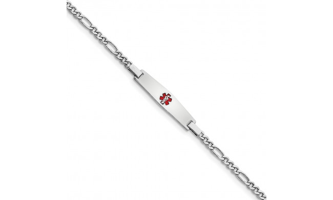 Quality Gold Sterling Silver Rhod-plated Children's Medical ID Bracelet  Figaro - XSM56-6