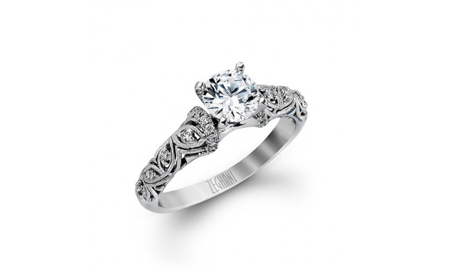 Zeghani 14k White Gold Diamond Engagement Ring