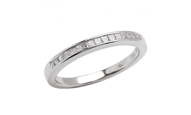 La Vie 14k White Gold Diamond Wedding Band