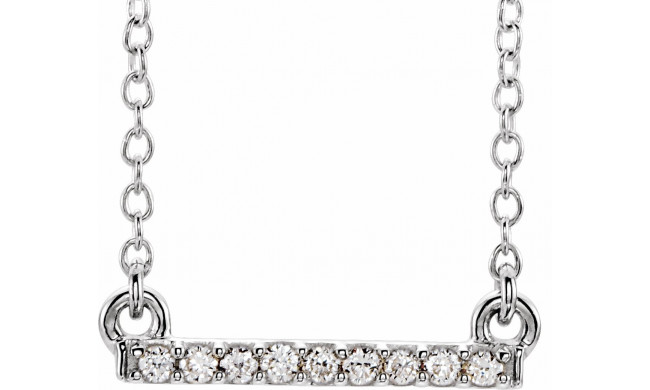 14K White .07 CTW Petite Diamond Bar 16-18 Necklace - 65201760001P