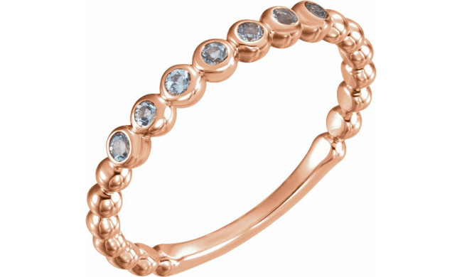 14K Rose Aquamarine Stackable Ring - 71813602P