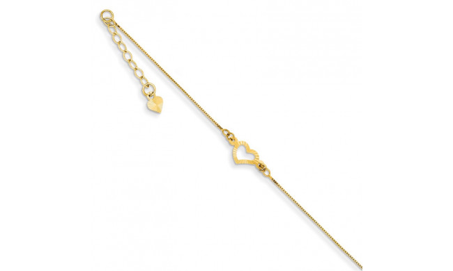 Quality Gold 14k Adjustable Heart Anklet - ANK156-9