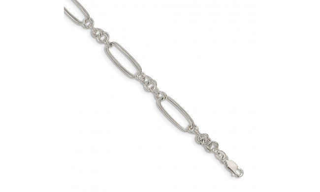 Quality Gold Sterling Silver Linked Bracelet - QG5025-7.5