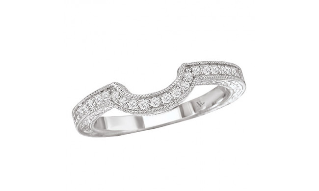 La Vie 14k White Gold Curved Wedding Band