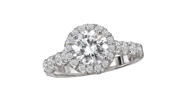 18k White Gold Halo Semi-Mount Engagement Ring