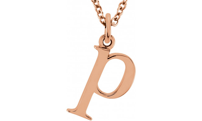 14K Rose Lowercase Initial p 16 Necklace - 8578070047P