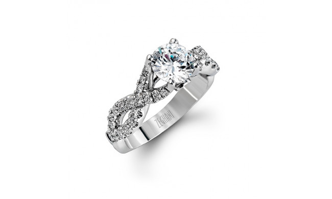 Zeghani 14k White Gold Diamond Engagement Ring