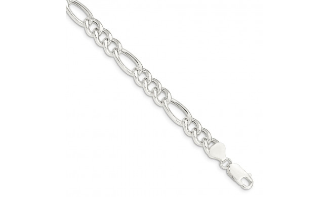 Quality Gold Sterling Silver Figaro Bracelet - QG2156-7.5