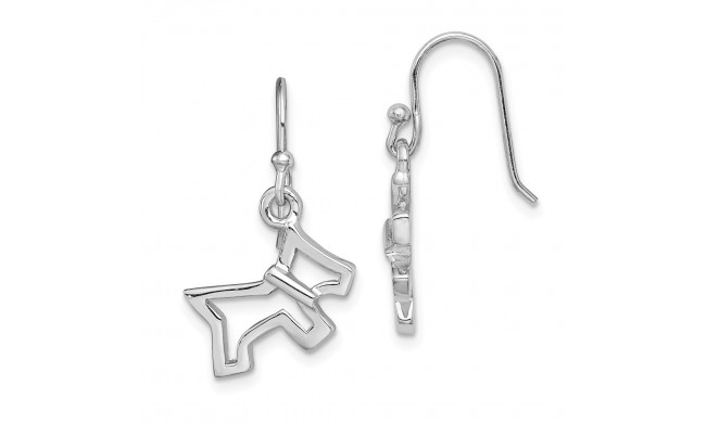 Quality Gold Sterling Silver Rhodium-plated Dog Dangle Earrings - QE14841