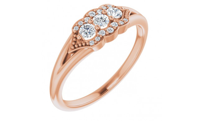 14K Rose 1/5 CTW Diamond Stackable Ring - 124026606P