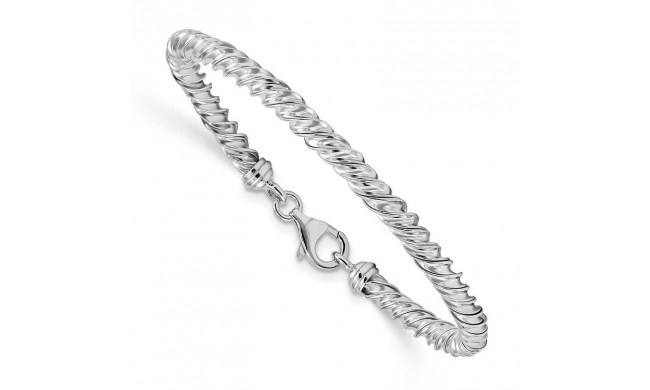 Quality Gold Sterling Silver Rhodium-plated Polished Twisted 7inch Bracelet - QB1090-7