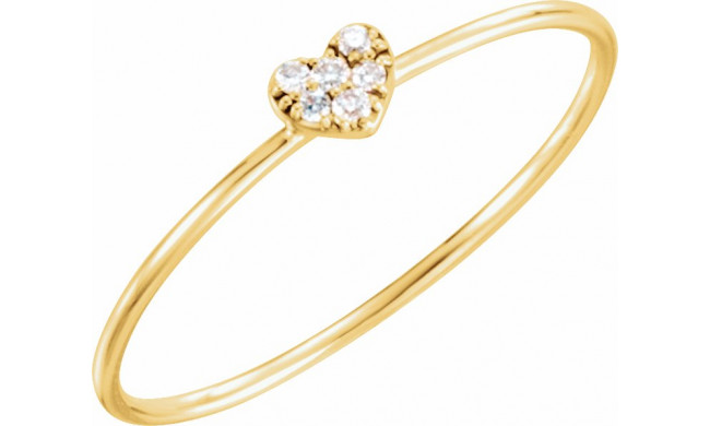 14K Yellow .03 CTW Diamond Petite Heart Ring - 65192160001P