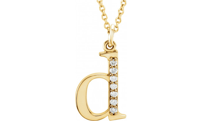 14K Yellow .03 CTW Diamond Lowercase Initial d 16 Necklace - 8580360010P