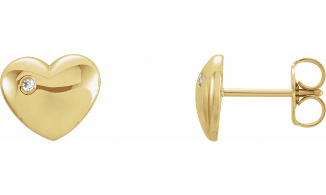 14K Yellow .02 CTW Diamond Heart Earrings - 861926004P