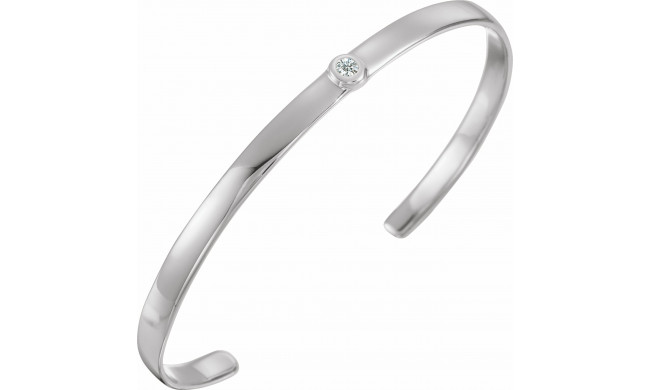 14K White 1/10 CT Diamond Cuff 6 Bracelet - BRC764600P