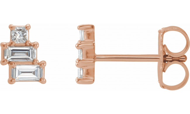 14K Rose 1/4 CTW Diamond Geometric Cluster Earrings - 86895602P