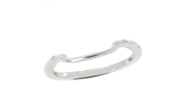 14k White Gold Curved Wedding Band