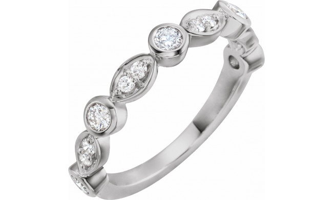 14K White 1/2 CTW Diamond Anniversary Band - 68846101P