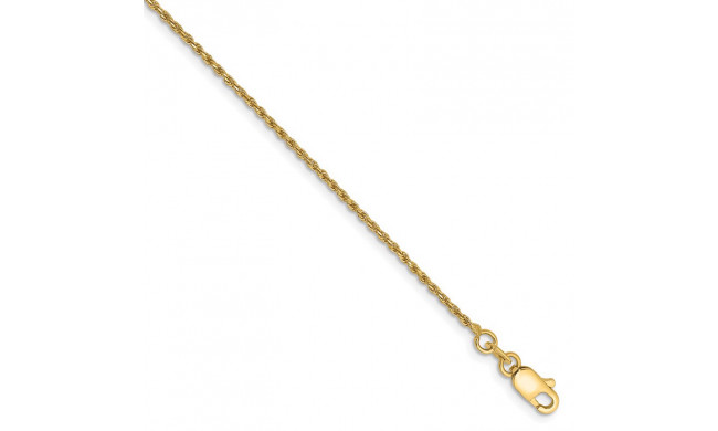 Quality Gold 14k 1.15mm Machine-made Rope Chain Anklet - 010L-10