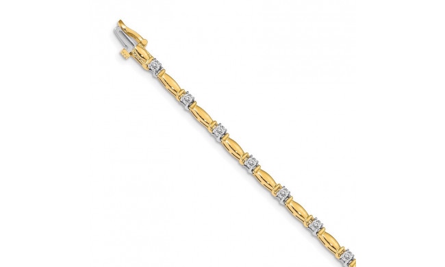 Quality Gold 14k Yellow Gold AAA Diamond Tennis Bracelet - X654AAA