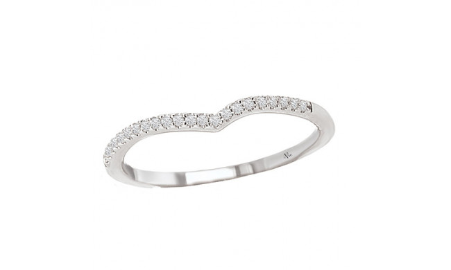 14k White Gold Curved Wedding Band