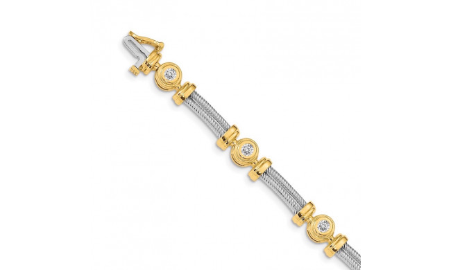 Quality Gold 14k Two-tone 3.9mm Diamond Tennis Bracelet - X2015