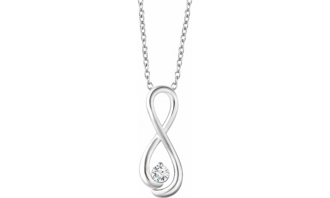 14K White 1/6 CTW Diamond Infinity-Inspired 16-18 Necklace - 65272360002P