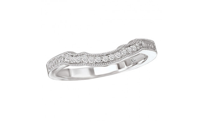 14k White Gold Curved Wedding Band