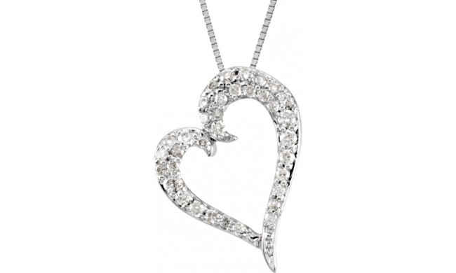 14K White 1/4 CTW Diamond Heart 18 Necklace - 67018101P