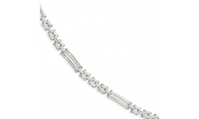 Quality Gold Sterling Silver Polished Fancy Link 7.5in Bracelet - QG3613-7.5