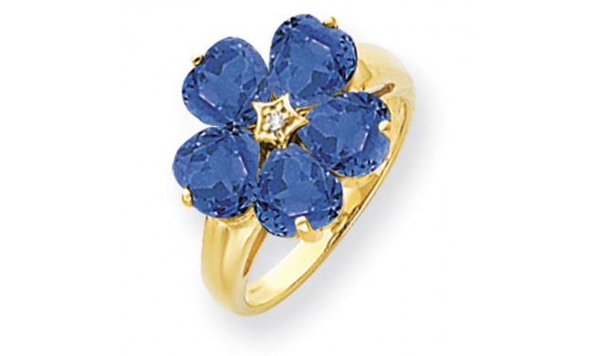 Quality Gold 14k Yellow Gold 6mm Heart Sapphire & Diamond Ring - Y4583S/VS