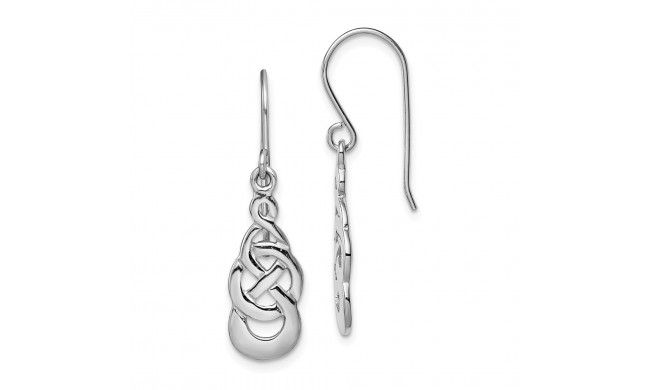 Quality Gold Sterling Silver Rhodium-plated Celtic Knot Dangle Earrings - QE13552