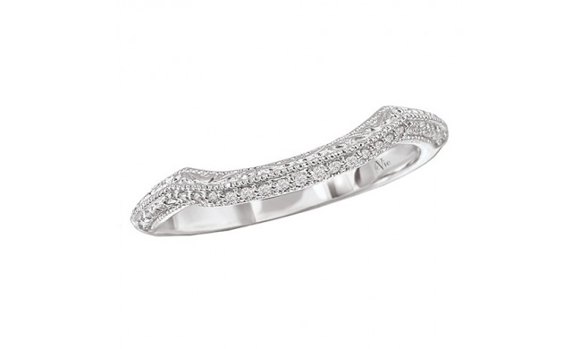 14k White Gold Curved Wedding Band