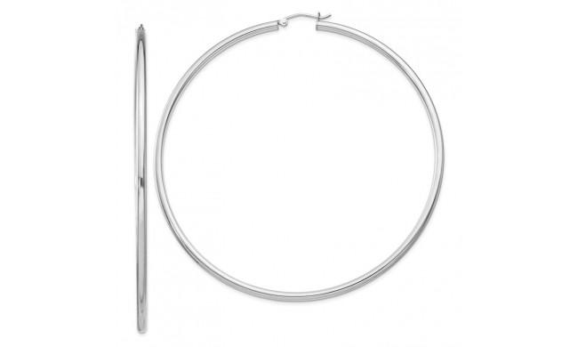 Quality Gold Sterling Silver Rhodium-plated 2.5mm Round Hoop Earrings - QE4395