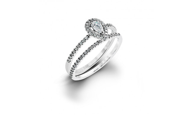 Zeghani 14k White Gold Diamond Engagement Ring