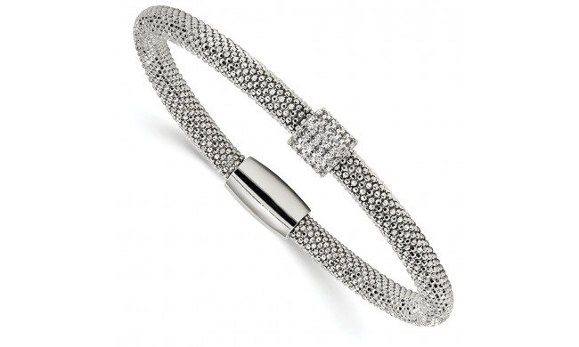 Quality Gold Sterling Silver CZ Bead Bracelet - QG4543-7.5