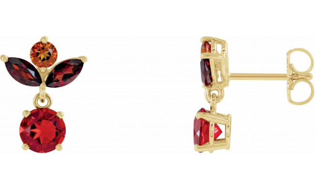 14K Yellow Multi-Gemstone Earrings - 86874601P