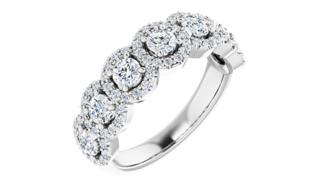 14K White 1 1/5 CTW Diamond Anniversary Band - 12280660006P