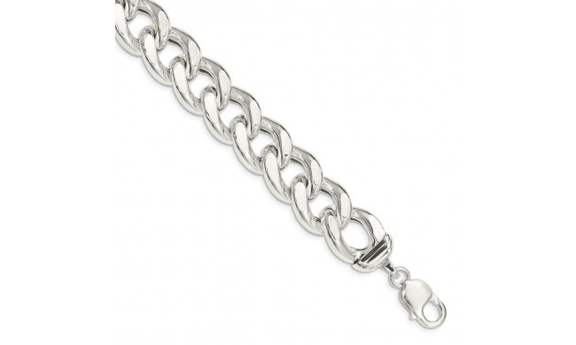 Quality Gold Sterling Silver Curb Bracelet - QG3214-9
