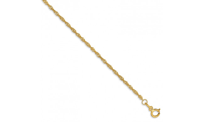 Quality Gold 14k 1.4mm Singapore Chain Anklet - PEN52-9