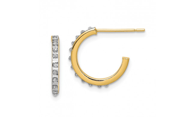 Quality Gold 14k White Gold Diamond Fascination Hoop Earrings - DF322
