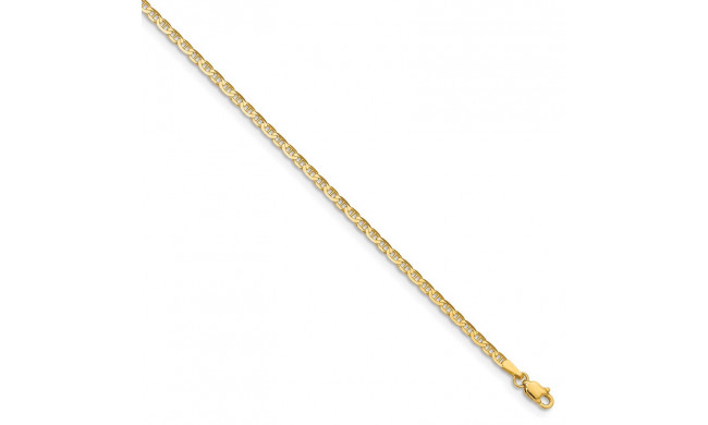 Quality Gold 14k  Polished Anchor Link Anklet - ANK68-10