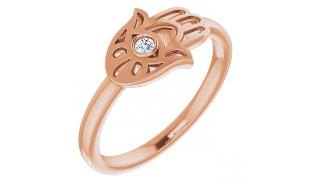 14K Rose .03 CTW Diamond Hamsa Ring - 123330602P