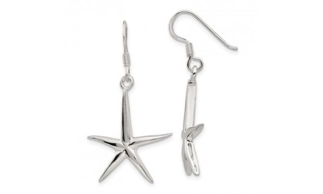 Quality Gold Sterling Silver Starfish Dangle Earrings - QE3356