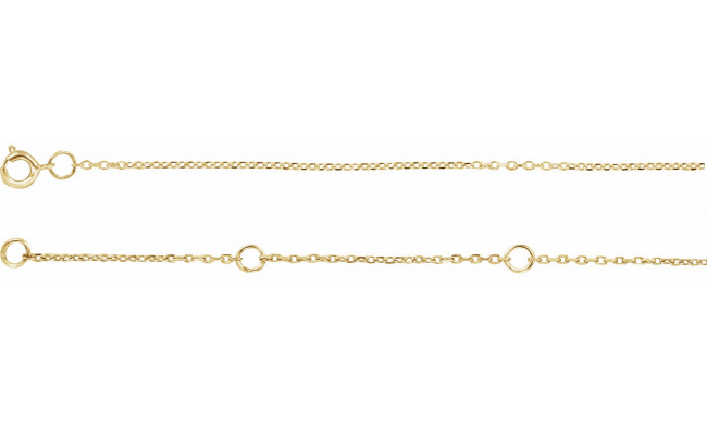 14K Yellow 1 mm Adjustable Diamond-Cut Cable Chain 6 1/2-7 1/2 Bracelet - CH12360040P