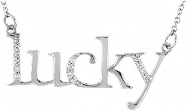 14K White .06 CTW Diamond Lucky 16 1/2 Necklace - 8582960001P