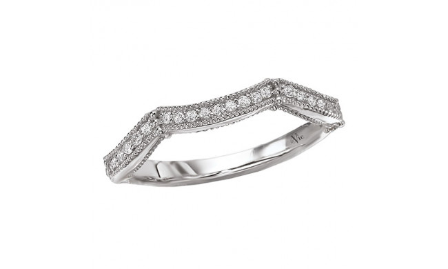 14k White Gold Curved Wedding Band